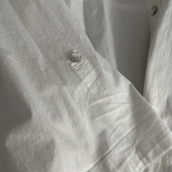 Eileen Fisher cotton/spandex white 3/4 sleeve button down blouse size XL/TG - Picture 5 of 5